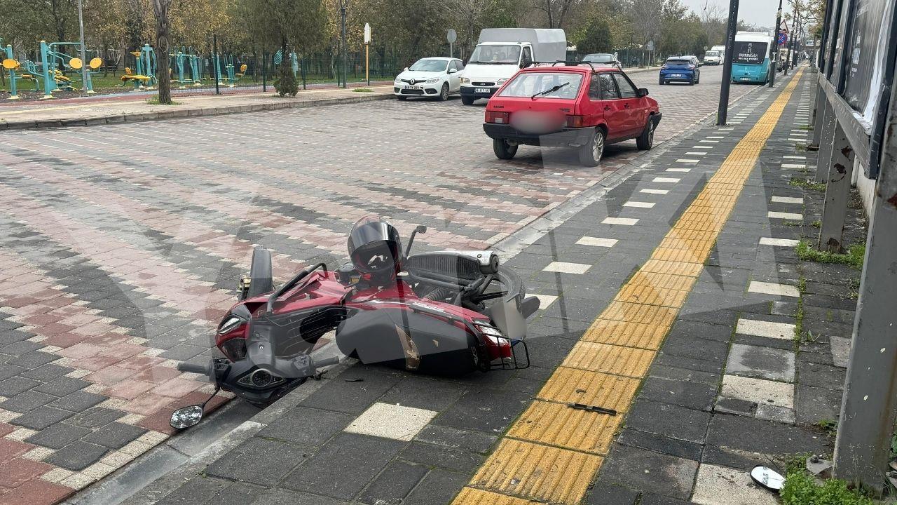 Turgutlu'da motosiklet ile otomobil çarpıştı, 1 yaralı!