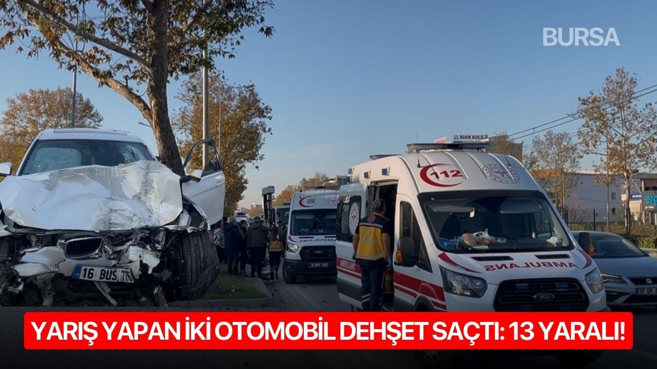 Yarış yapan iki otomobil dehşet saçtı: 13 yaralı!