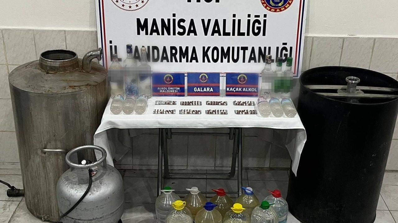 Manisa’da jandarmadan sahte içki ve uyuşturucu operasyonu!