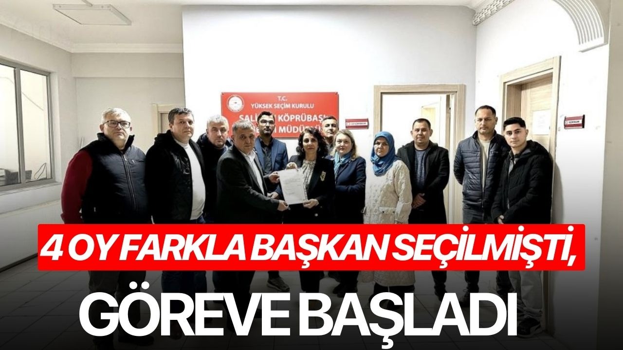 4 oy farkla başkan seçilmişti, göreve başladı