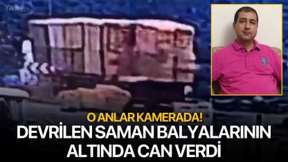 Devrilen saman balyalarının altında can verdi: O anlar kamerada!