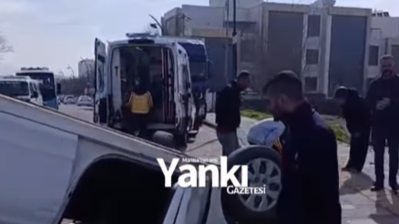 Turgutlu'da feci kaza: Otomobil takla attı!