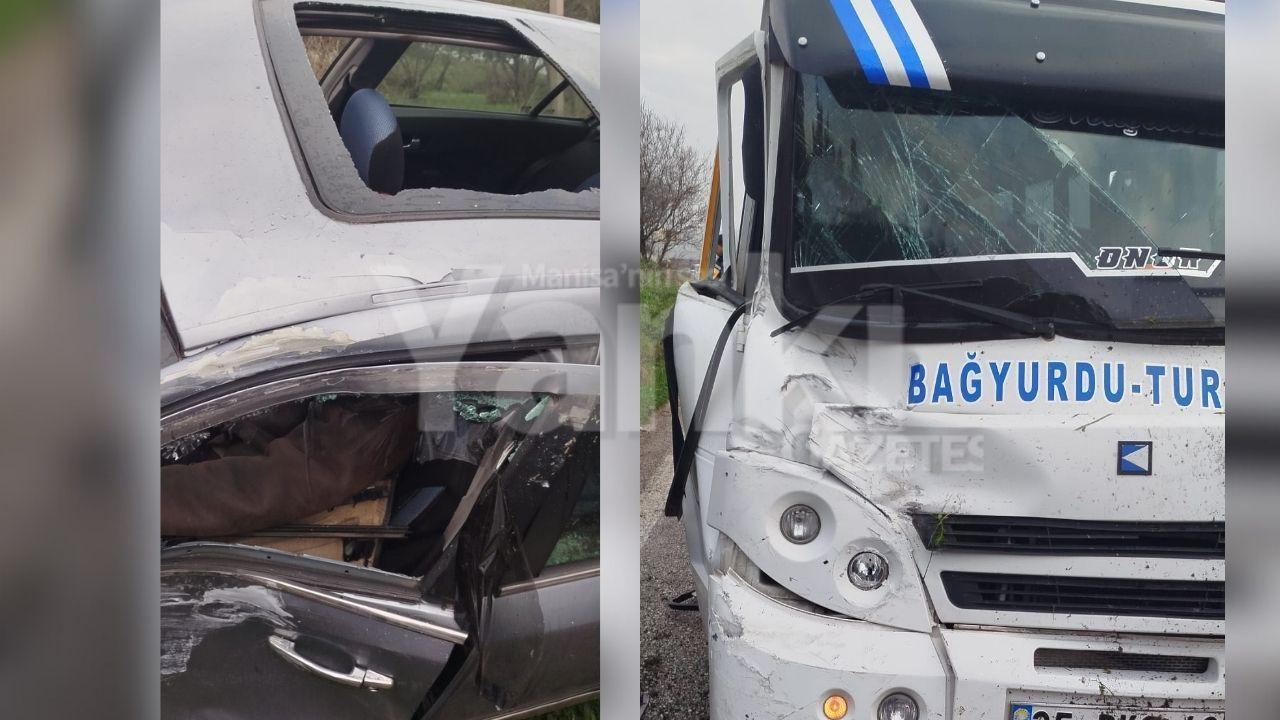 Turgutlu'da kaza: Minibüs ile otomobil çarpıştı!