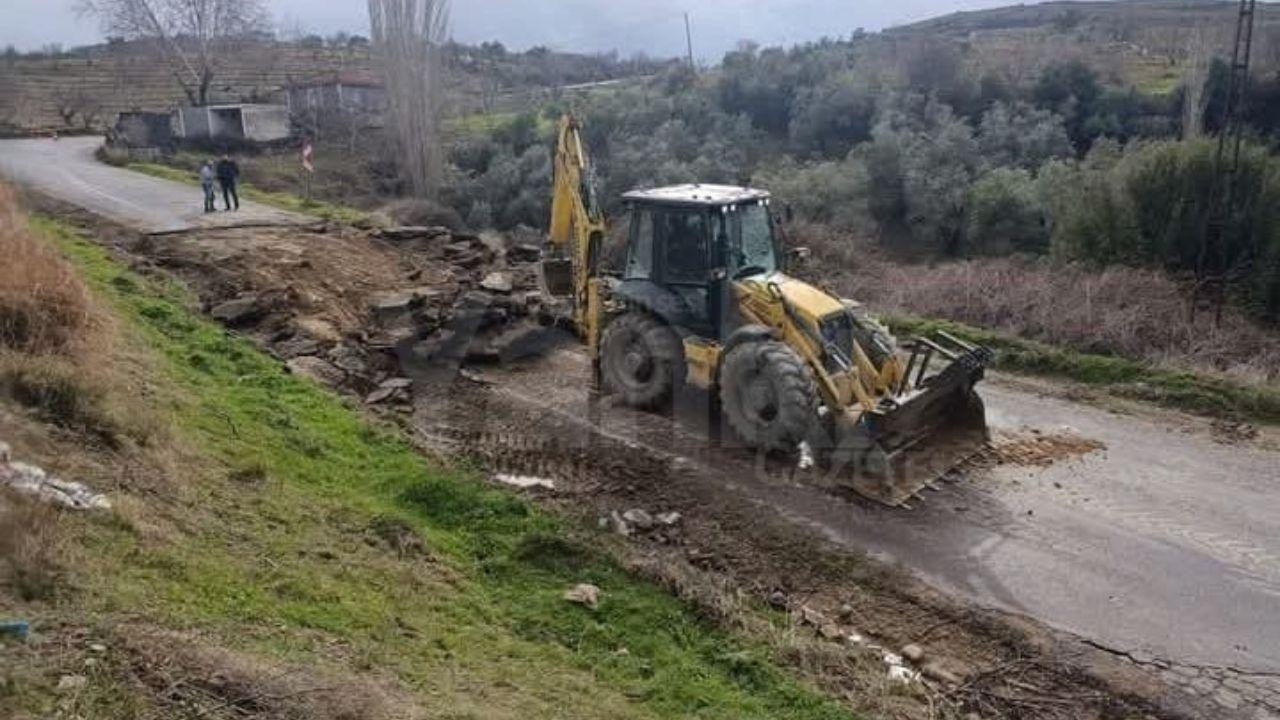 Turgutlu'da o yolda çökme meydana geldi, yol taş toprakla kapandı!
