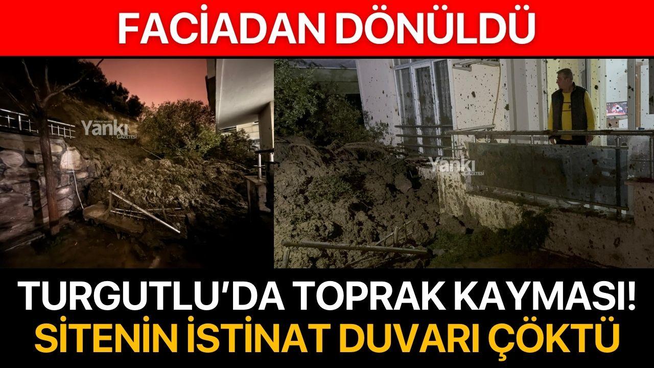 Turgutlu’da toprak kayması: Sitenin istinat duvarı çöktü