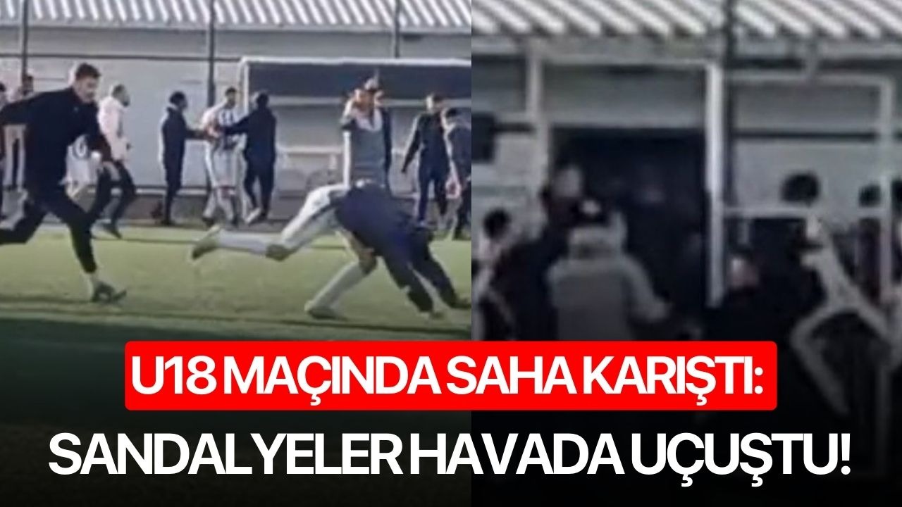 U18 maçında saha karıştı: Sandalyeler havada uçuştu!