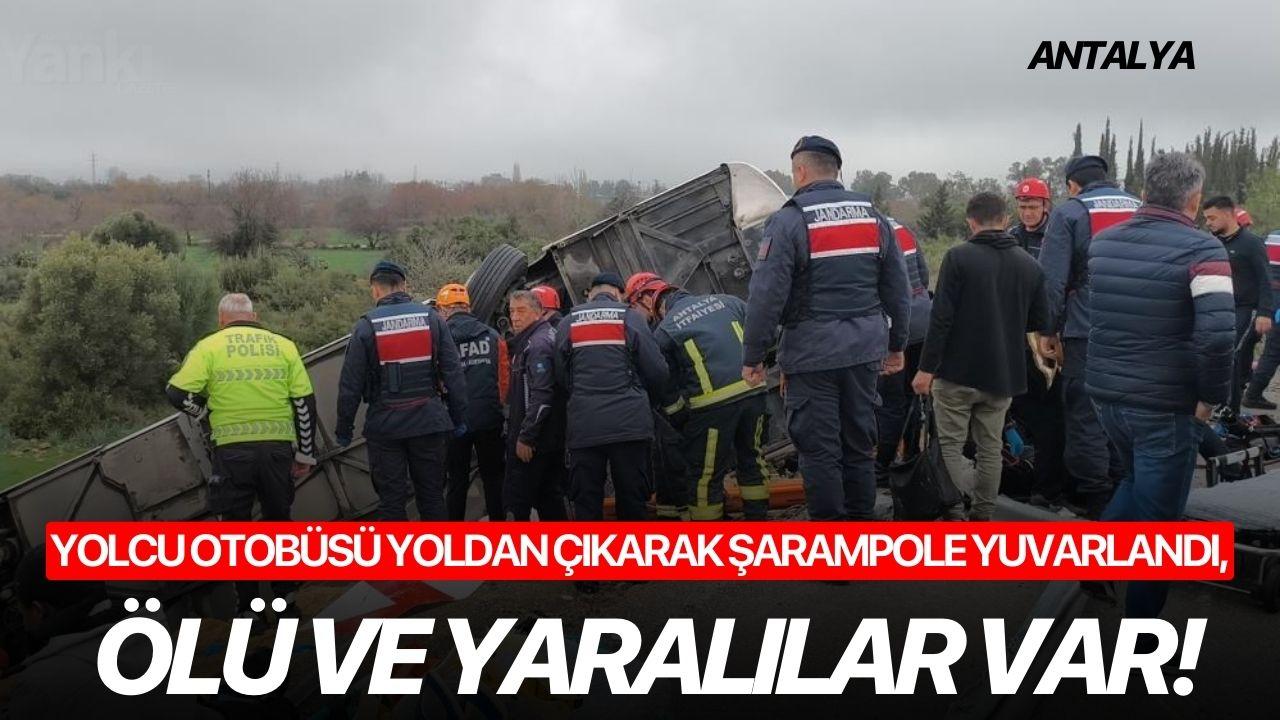 Yolcu otobüsü yoldan çıkarak şarampole yuvarlandı, ölü ve yaralılar var!