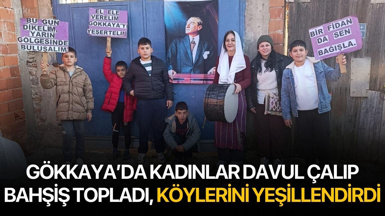 Gökkaya'da Kadınlar Davul Çalıp Bahşiş Topladı, Köylerini Yeşillendirdi