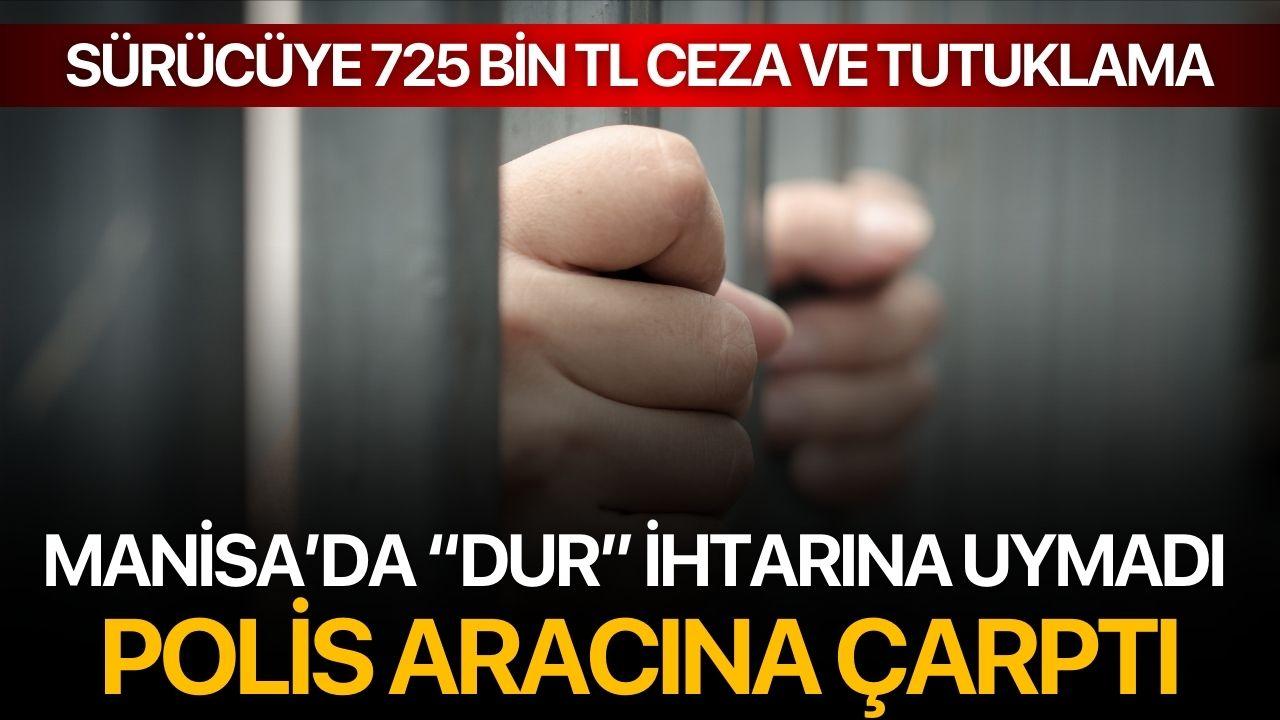 Manisa’da “Dur” İhtarına Uymadı Polis Aracına Çarptı