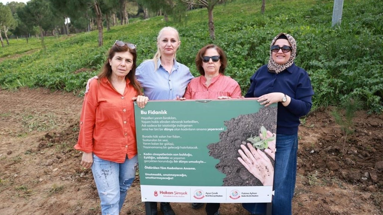 Manisa'da Kadın Cinayetlerinde Hayatını Kaybedenler Anısına Fidan Dikildi