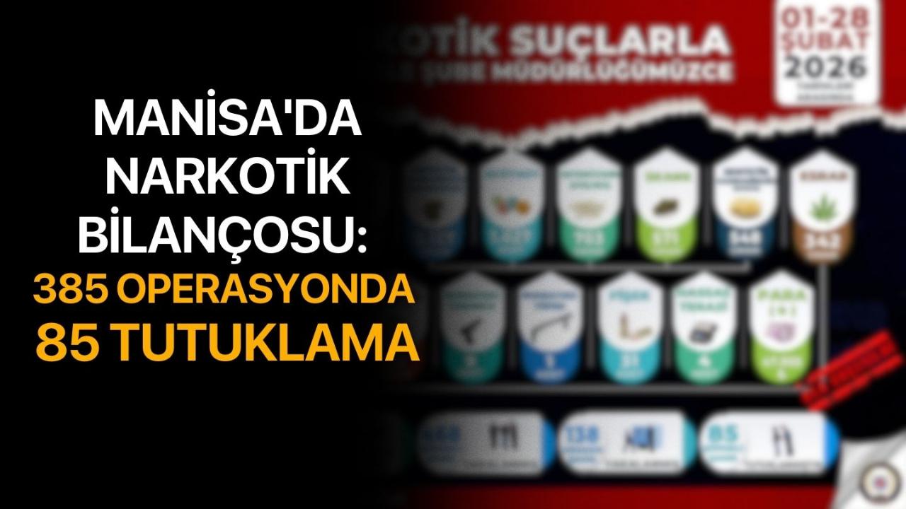Manisa'da narkotik bilançosu: 385 Operasyonda 85 Tutuklama