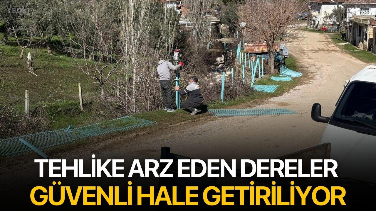 Tehlike arz eden dereler güvenli hale getiriliyor