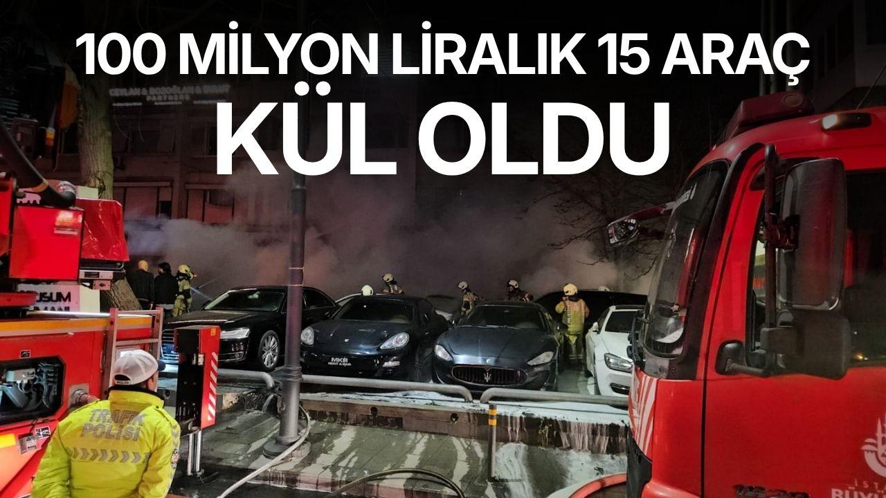100 milyon lira değerinde 15 araç kül oldu