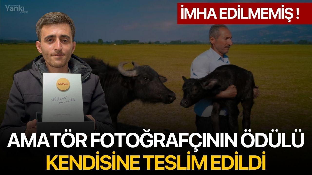 Amatör fotoğrafçının ödülü kendisine teslim edildi