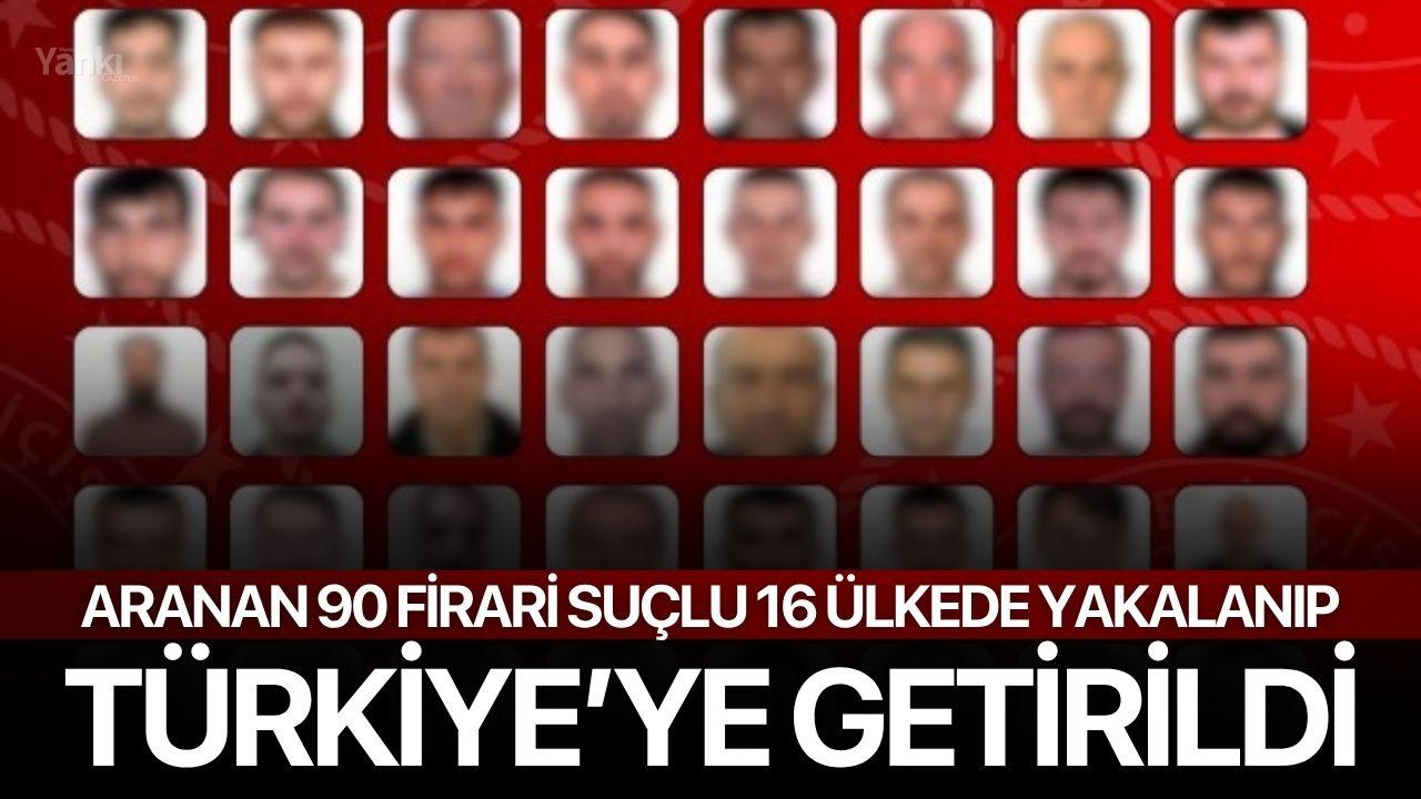 90 Firari Suçlu 16 Ülkede Yakalanıp Türkiye’ye Getirildi