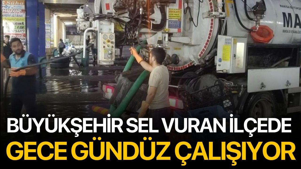 Büyükşehir Sel Vuran İlçede Gece Gündüz Çalışıyor