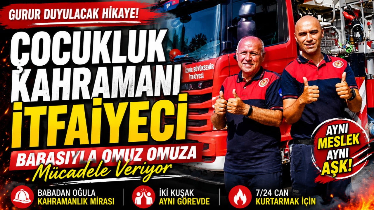 Çocukluk kahramanı itfaiyeci babasıyla omuz omuza mücadele veriyor