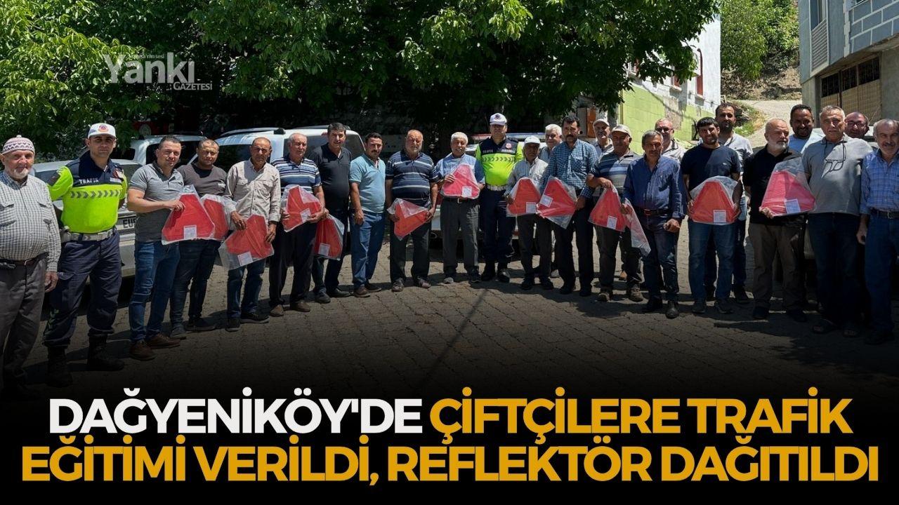 Dağyeniköy'de Çiftçilere Trafik Eğitimi Verildi, Reflektör Dağıtıldı