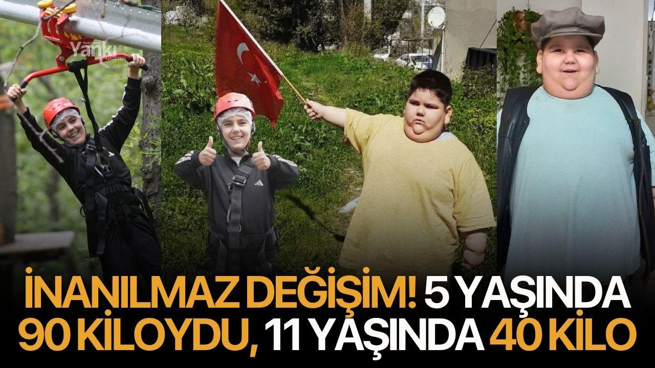 İnanılmaz değişim! 5 yaşında 90 kiloydu, 11 yaşında 40 kilo
