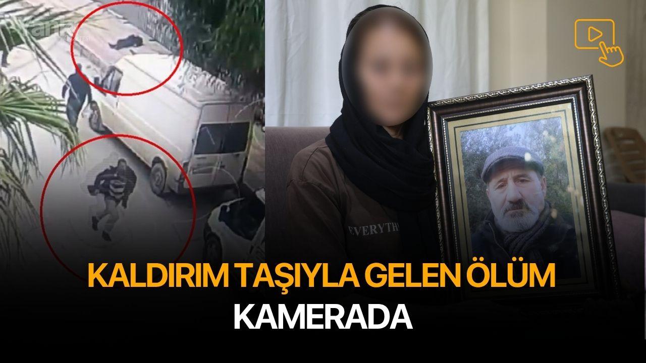 Kaldırım taşıyla gelen ölüm kamerada