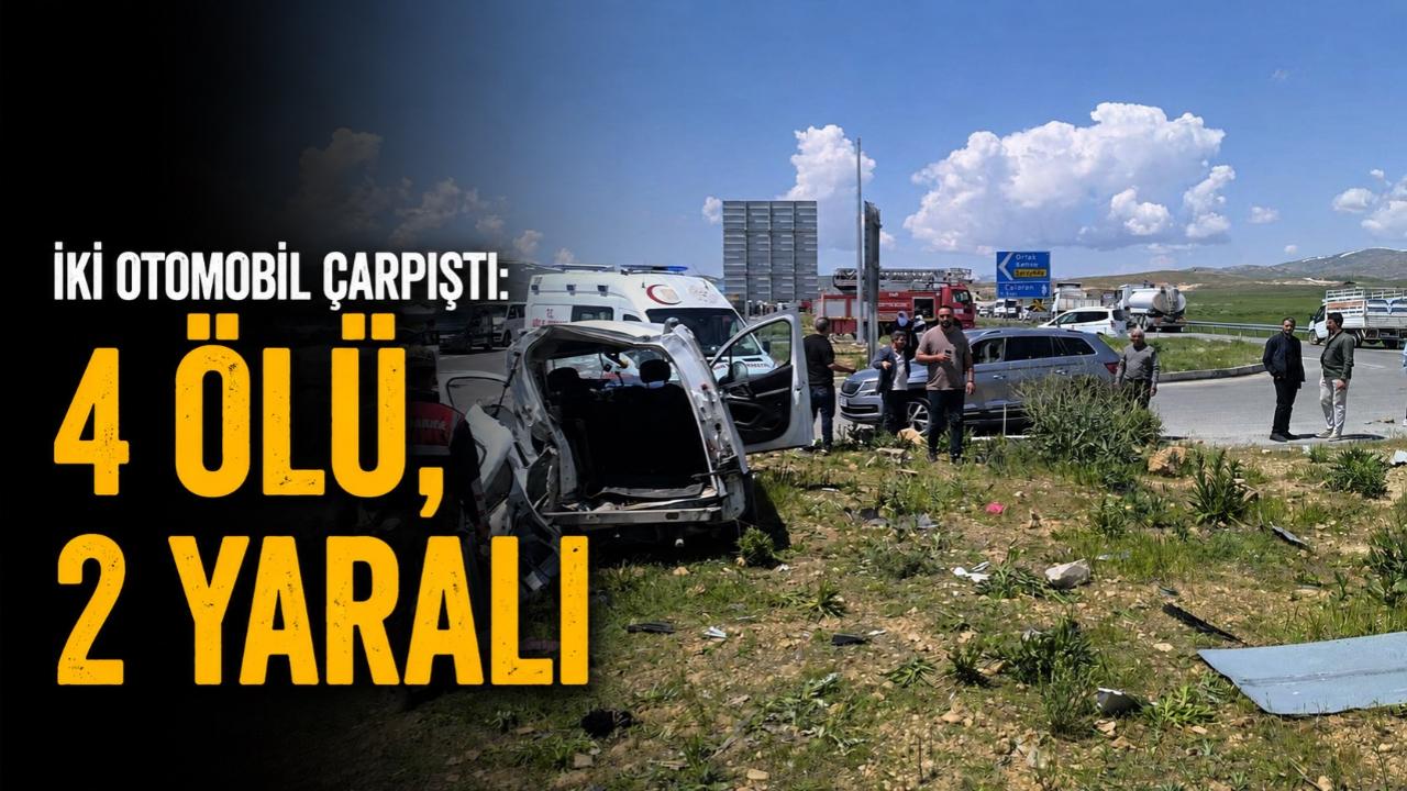 Otomobiller çarpıştı: 4 ölü, 2 yaralı