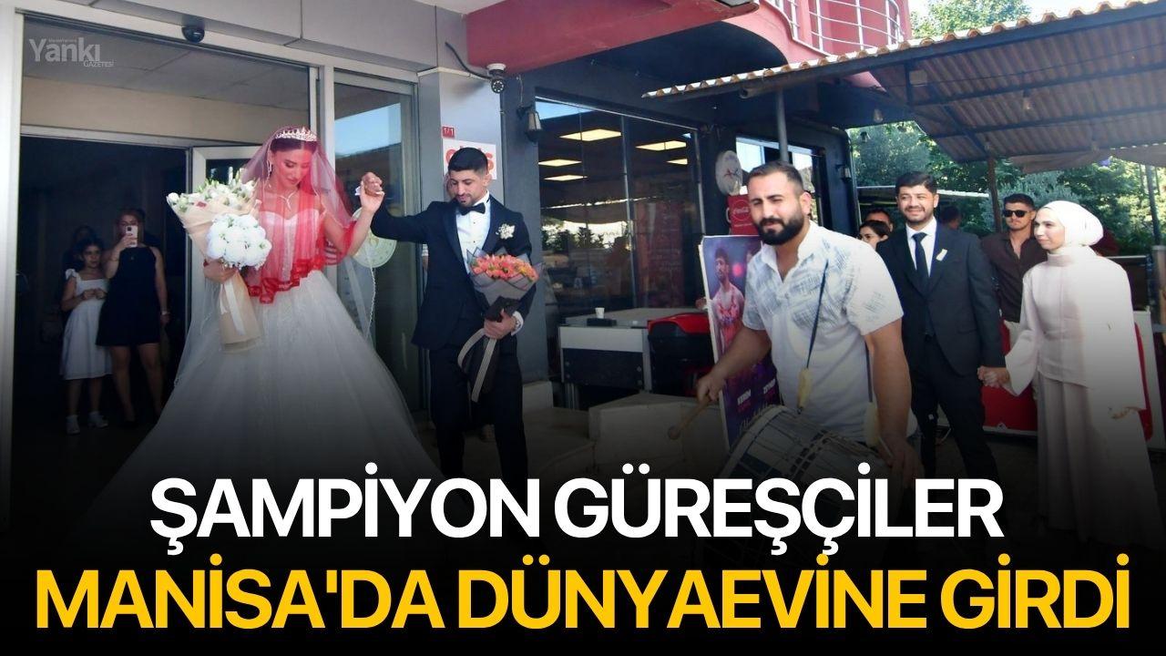 Şampiyon Güreşçiler Manisa'da Dünyaevine Girdi