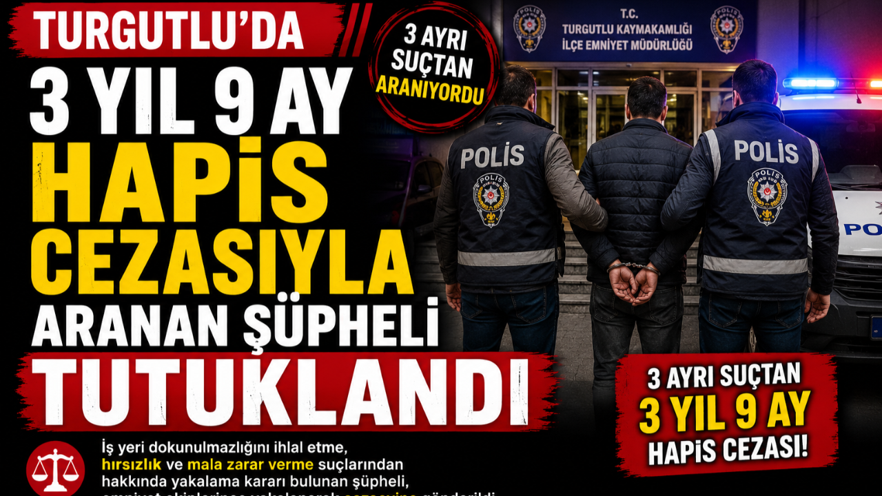 Turgutlu’da 3 Ayrı Suçtan Aranan Şüpheli Tutuklandı