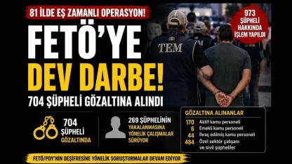 FETÖ’ye 81 ilde dev operasyon: 704 gözaltı