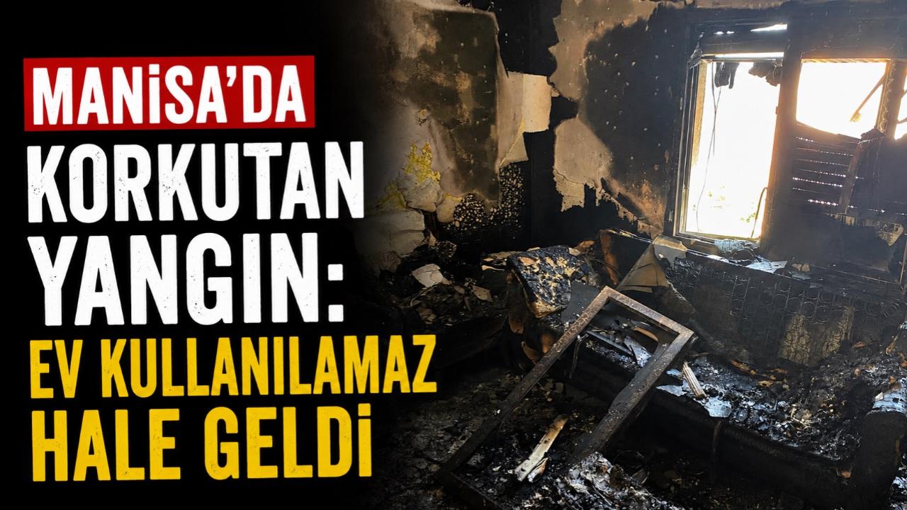 Manisa’da korkutan yangın: Ev kullanılamaz hale geldi