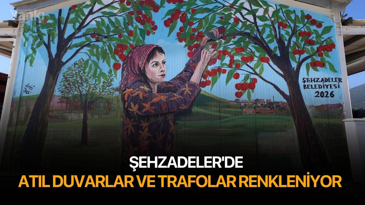 Şehzadeler'de atıl duvarlar ve trafolar renkleniyor