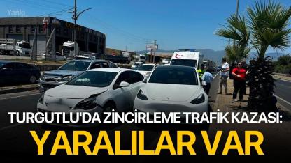 Turgutlu'da zincirleme trafik kazası: Yaralılar var