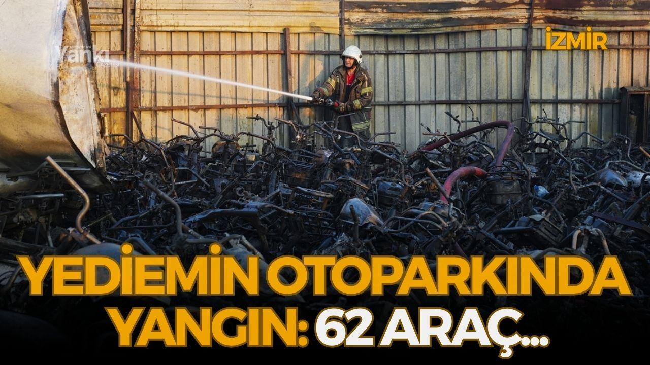 Yediemin otoparkında yangın: 62 araç...