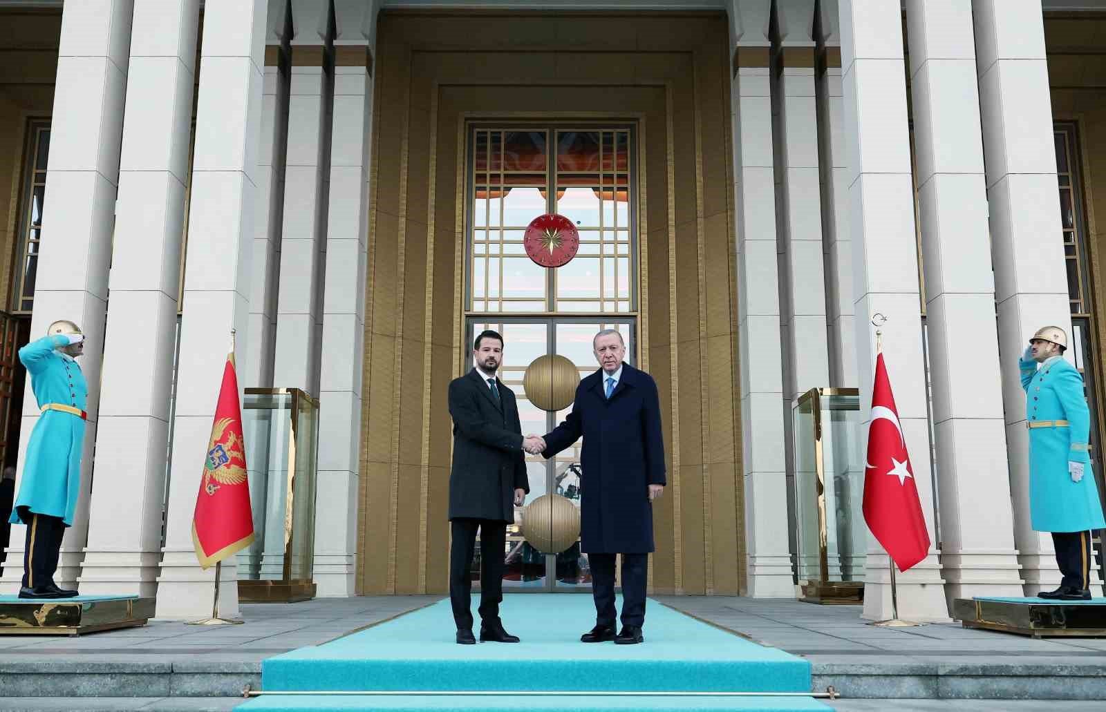 Cumhurbaşkanı Erdoğan, Karadağ Cumhurbaşkanı Milatoviç’i resmi törenle karşıladı