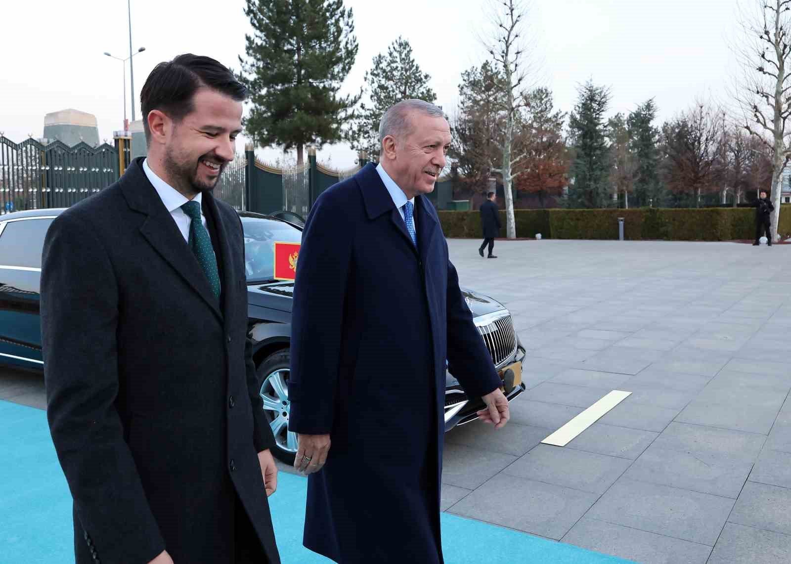 Cumhurbaşkanı Erdoğan, Karadağ Cumhurbaşkanı Milatoviç’i resmi törenle karşıladı